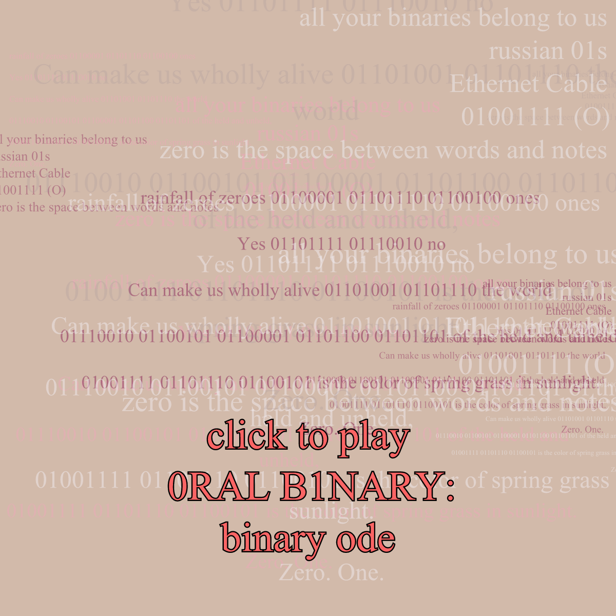 0RAL B1NARY: “BINARY ODE” #288 static token preview