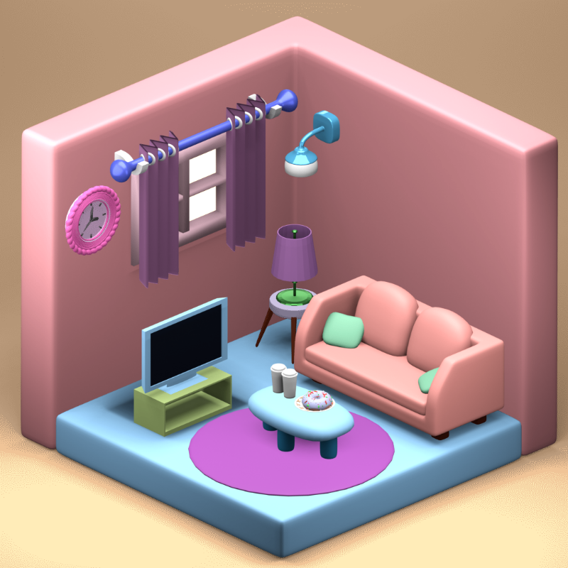 3D Fantasy Living room #16 static token preview